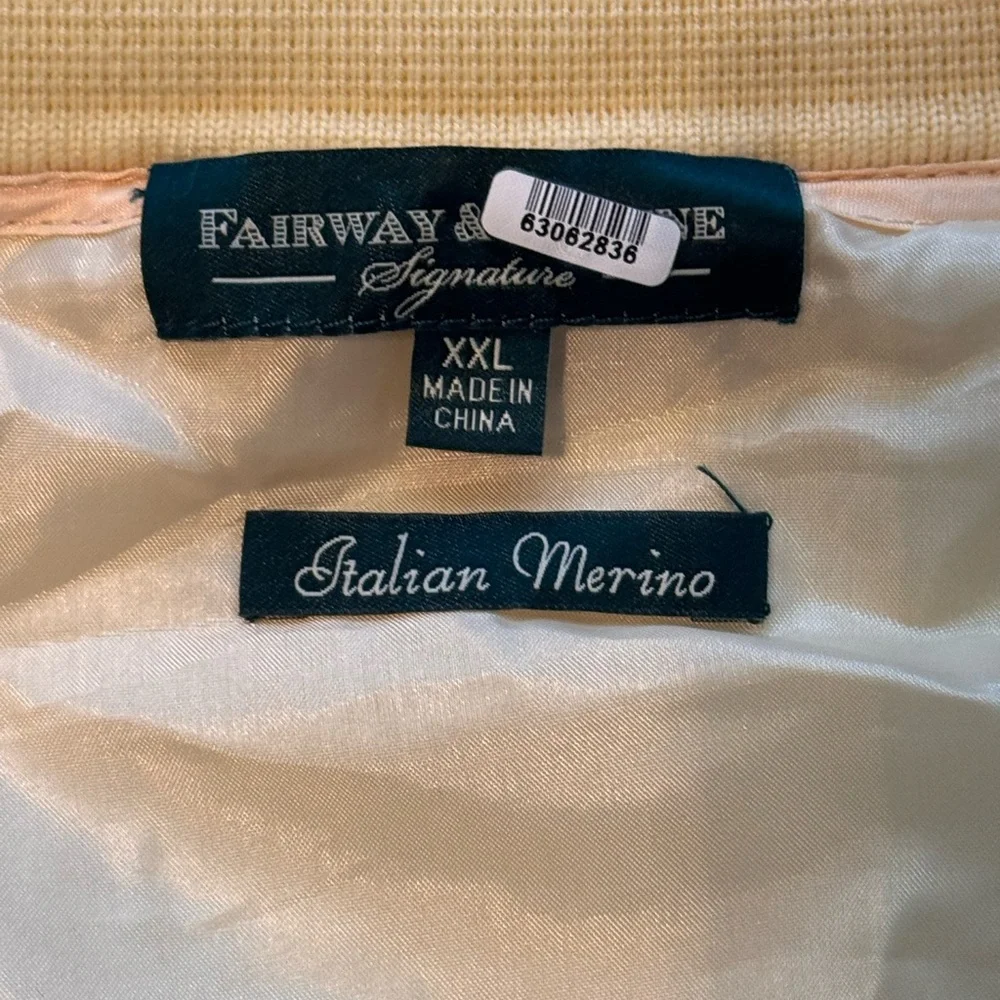Fairway & Greene Navy Argyle Zip Vest with Light Peach Half-Zip Pullover
